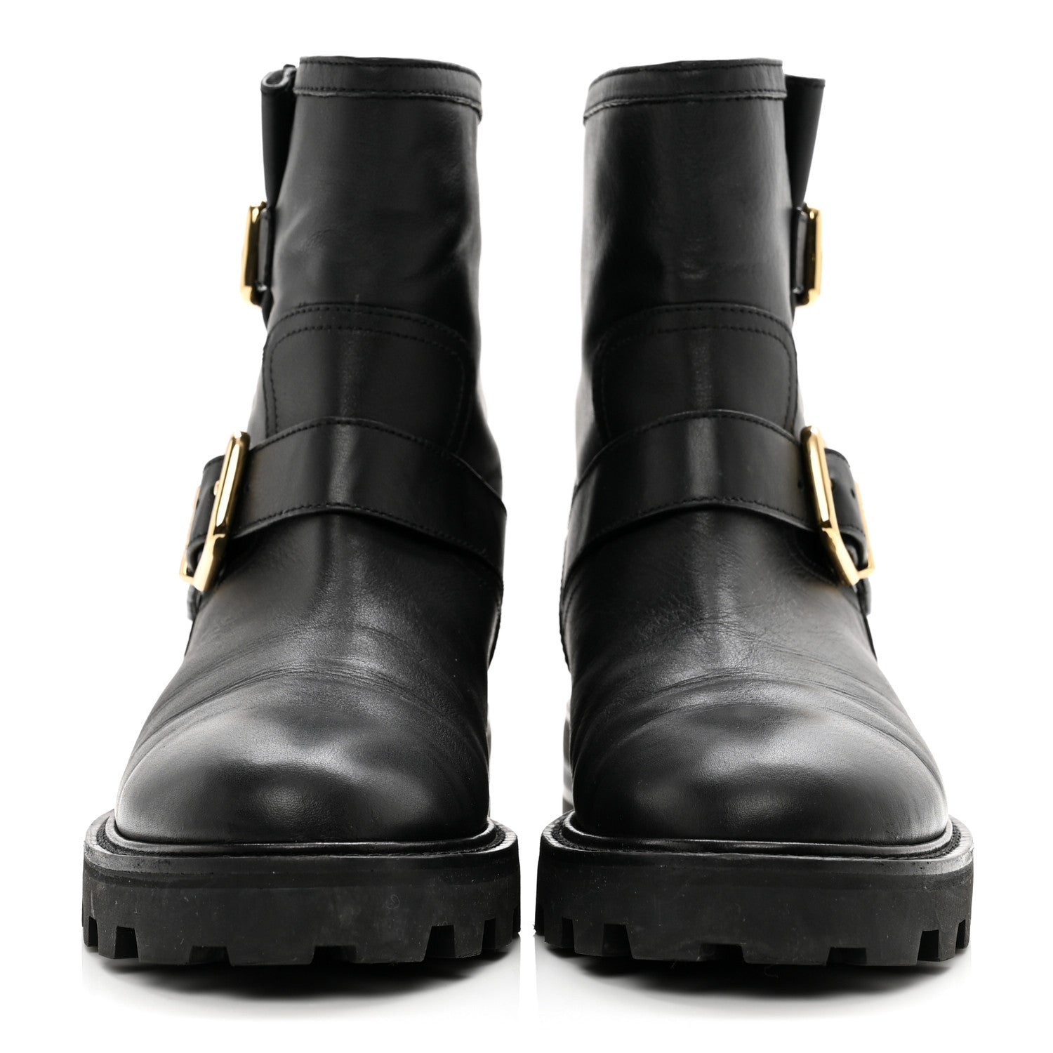 Jimmy Choo Smooth Calfskin Youth Biker Boots 38 Black 2 of 7