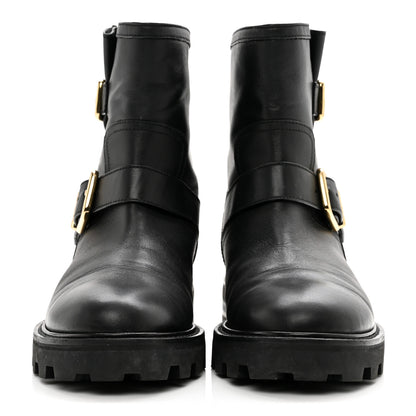 Jimmy Choo Smooth Calfskin Youth Biker Boots 38 Black 2 of 7