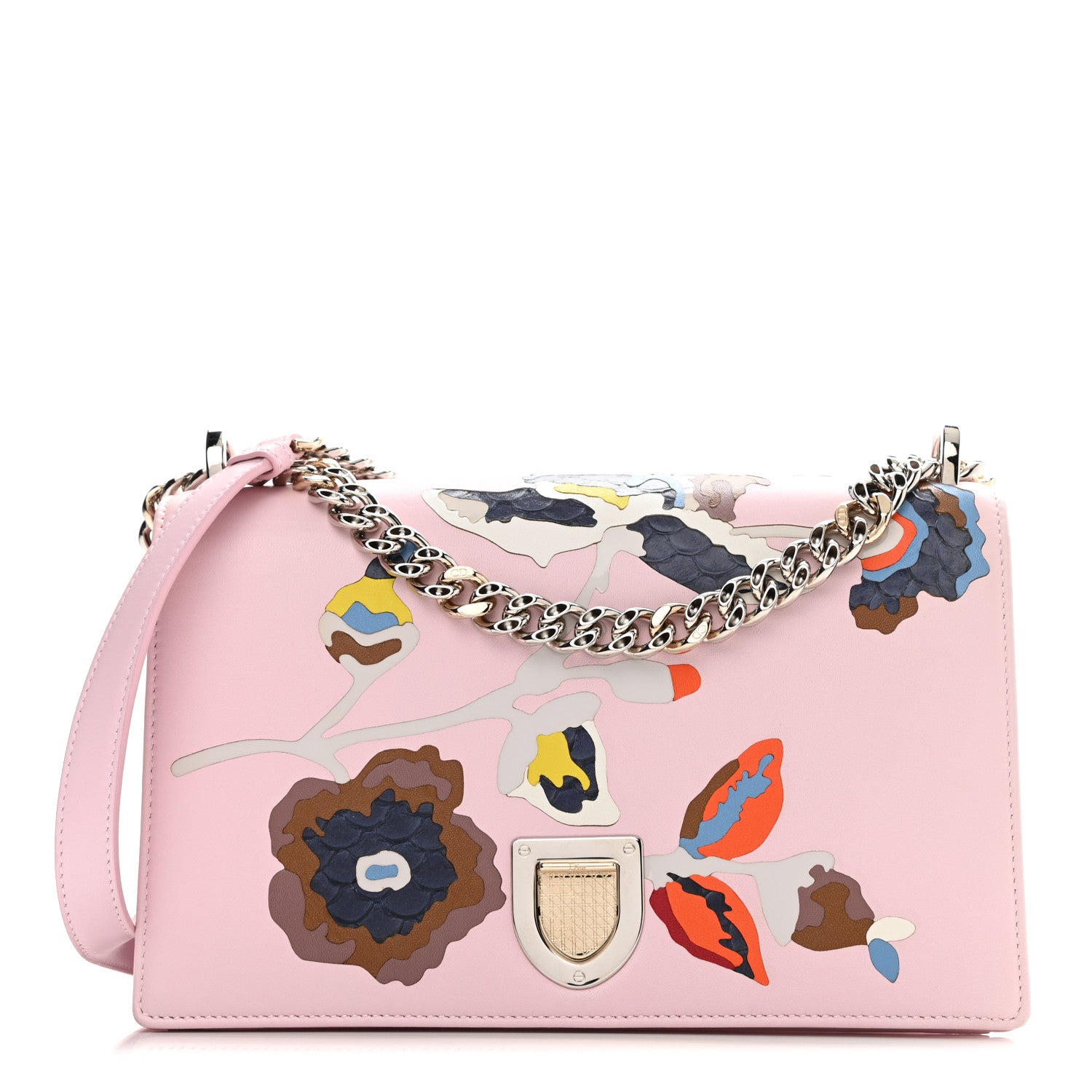 Christian Dior Lambskin Paradise Diorama Flap Bag Pink Multicolor 1 of 9