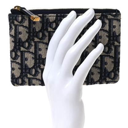 Christian Dior Oblique Zipped Card Holder Blue 2 of 7