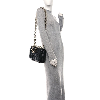 Bottega Veneta Lambskin Maxi Intreccio Padded Chain Cassette Crossbody Bag Black 2 of 14