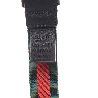 Gucci Canvas Web L'Aveugle Par Amour Belt 105 42 Red Green 6 of 6