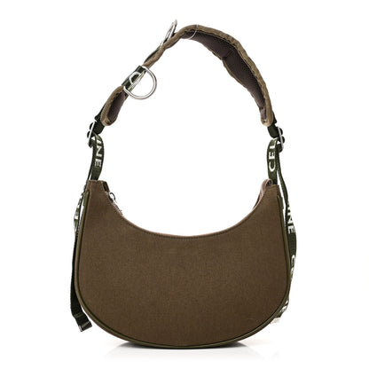 Celine Cotton Gabardine Medium Ava Trekking Shoulder Bag Khaki 1 of 9