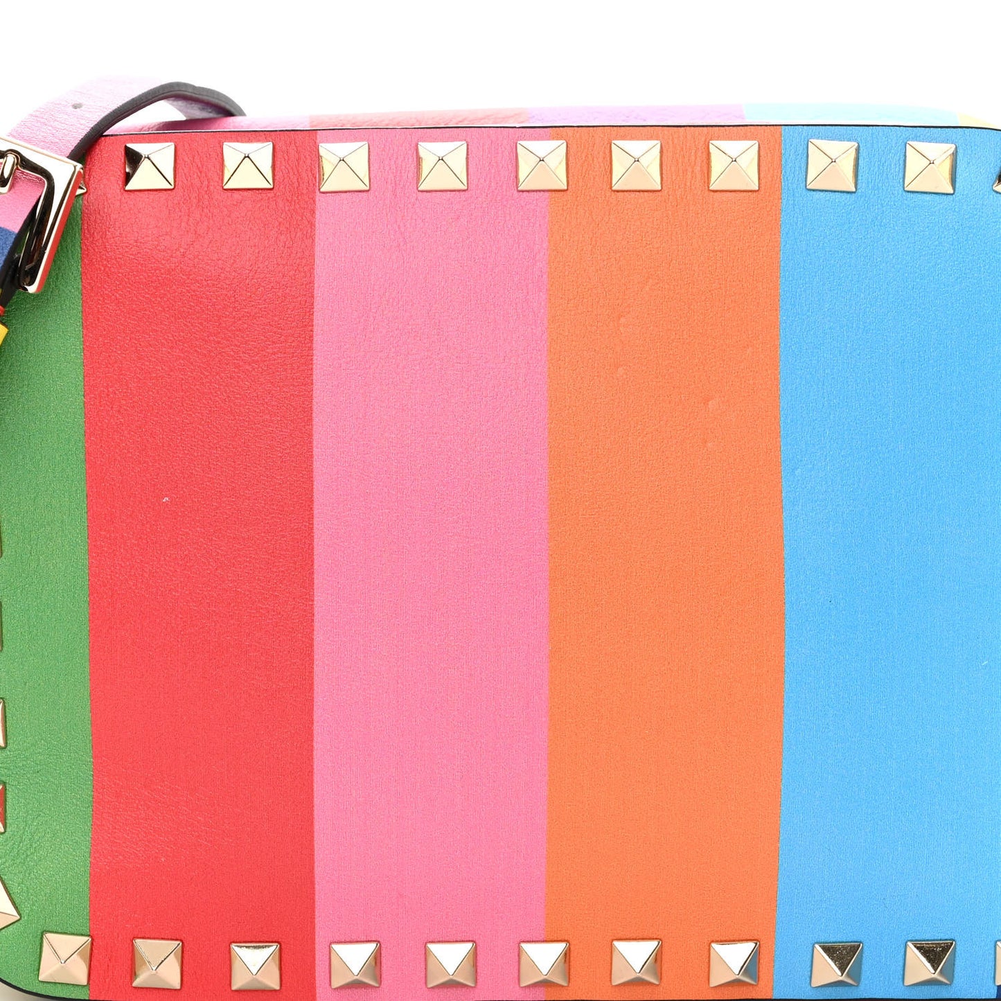 Vitello 1973 Rockstud Camera Crossbody Bag Multicolor