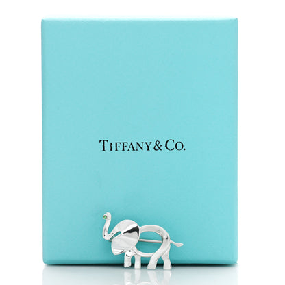 Tiffany Sterling Silver Tsavorite Save the Wild Elephant Brooch 5 of 5