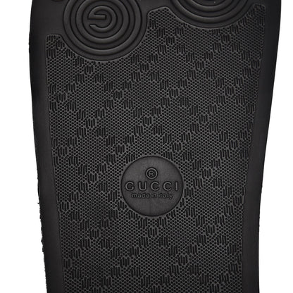 Gucci Jacquard Floral Blind for Love Slide Sandals 39 Black Multicolor 7 of 9