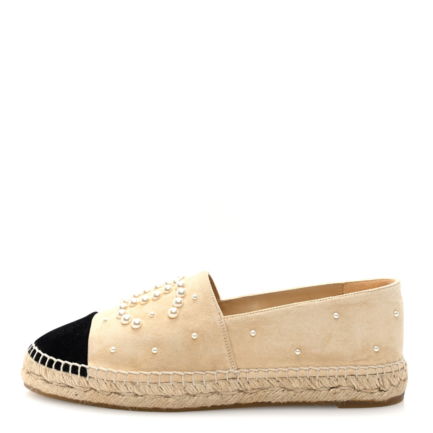 Suede Pearl CC Espadrilles 40 Beige Black