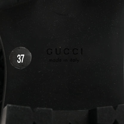 Gucci Cordovan Lux Nappa GG Matelasse Lace Up 60mm Combat Boots 37 Black 8 of 9
