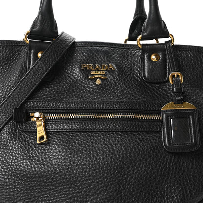 Prada Vitello Daino Tote Black 7 of 9