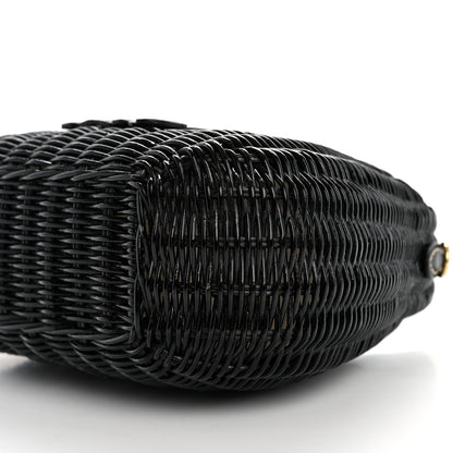 Miu Miu Wicker Wander Hobo Black 10 of 10