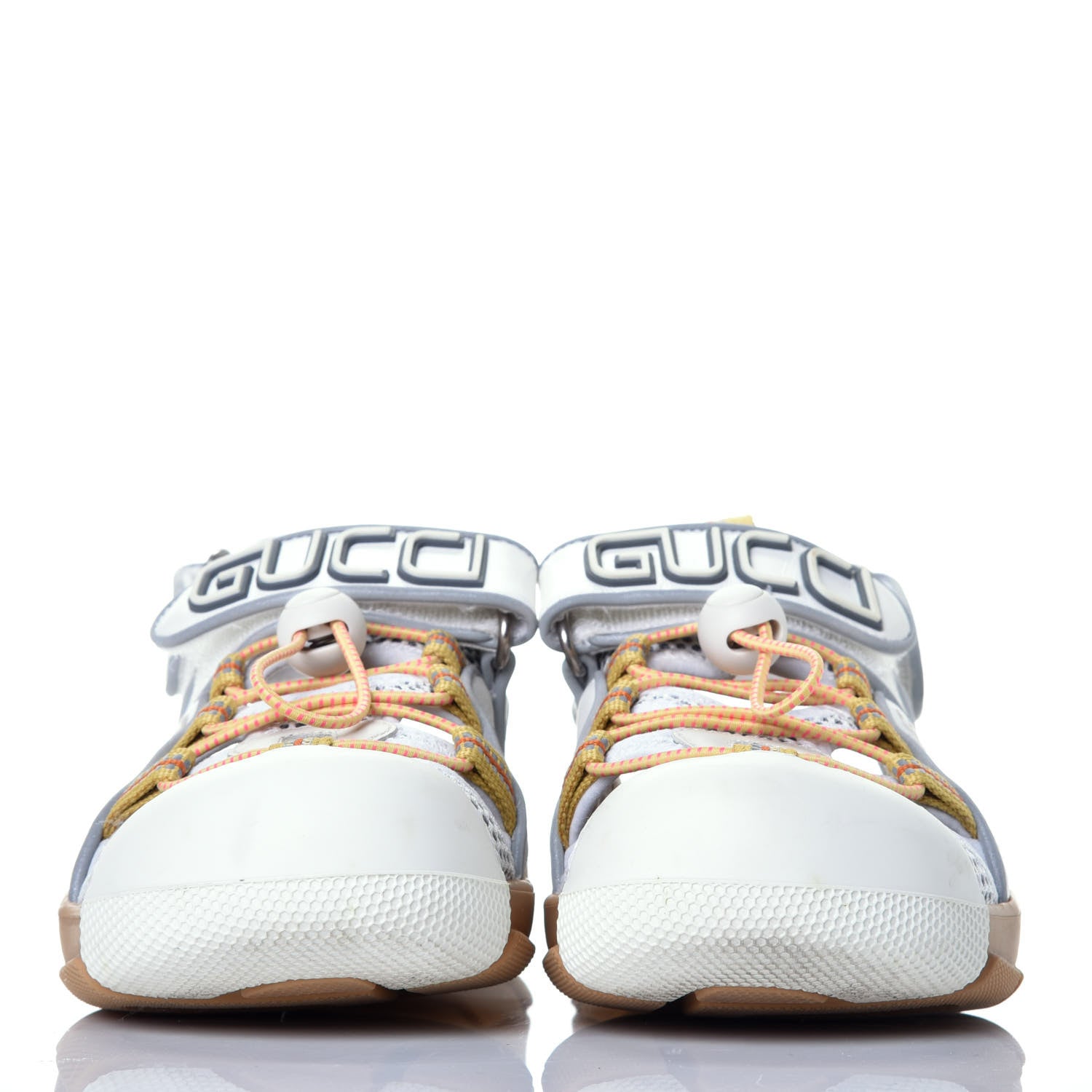Gucci Mesh Fabric Tinsel Sport Sandals 36 White Silver 2 of 9