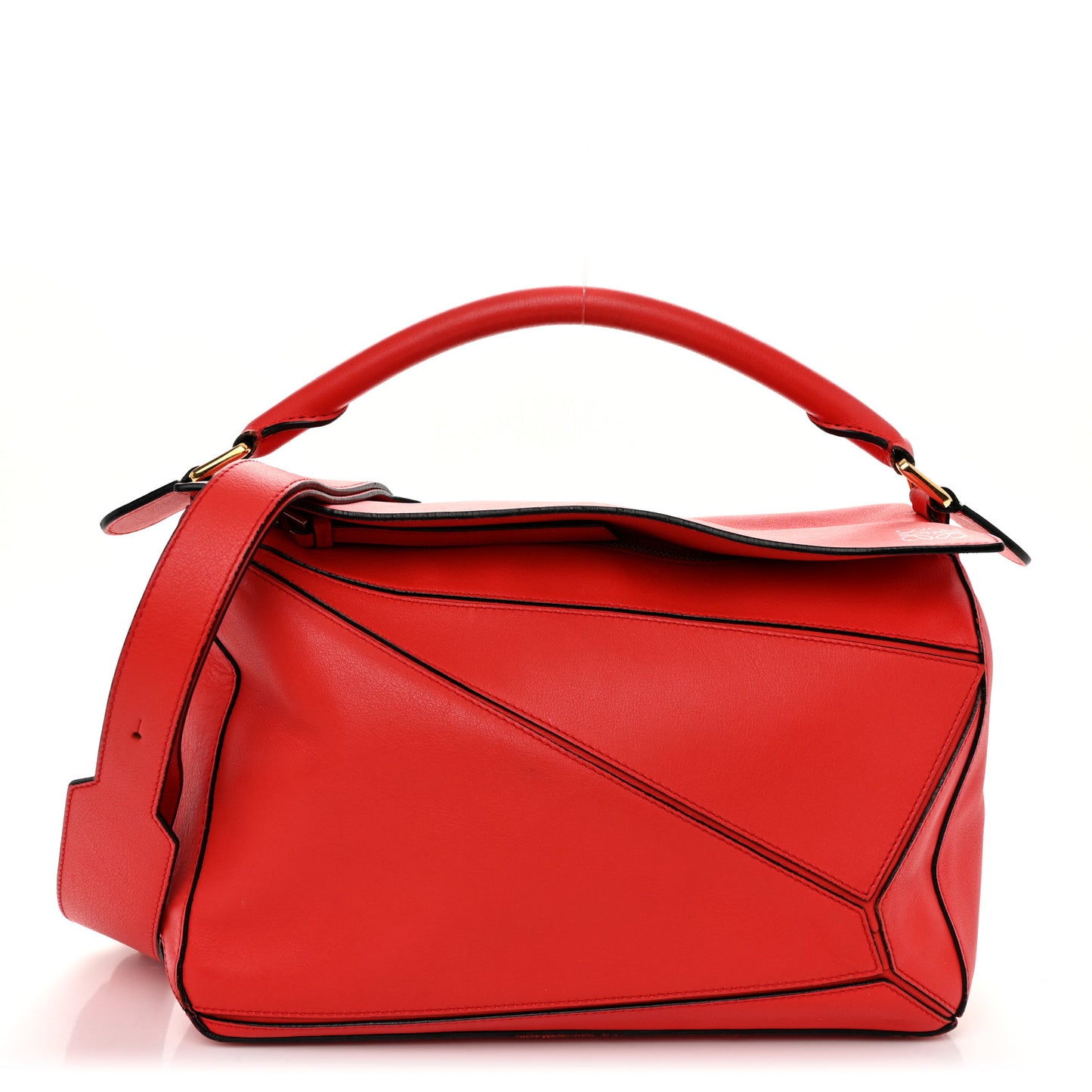 Calfskin Medium Puzzle Bag Scarlet