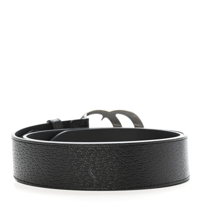 Gucci Textured Dollar Calfskin Nickel Double G 40mm Belt 85 34 Black 2 of 6