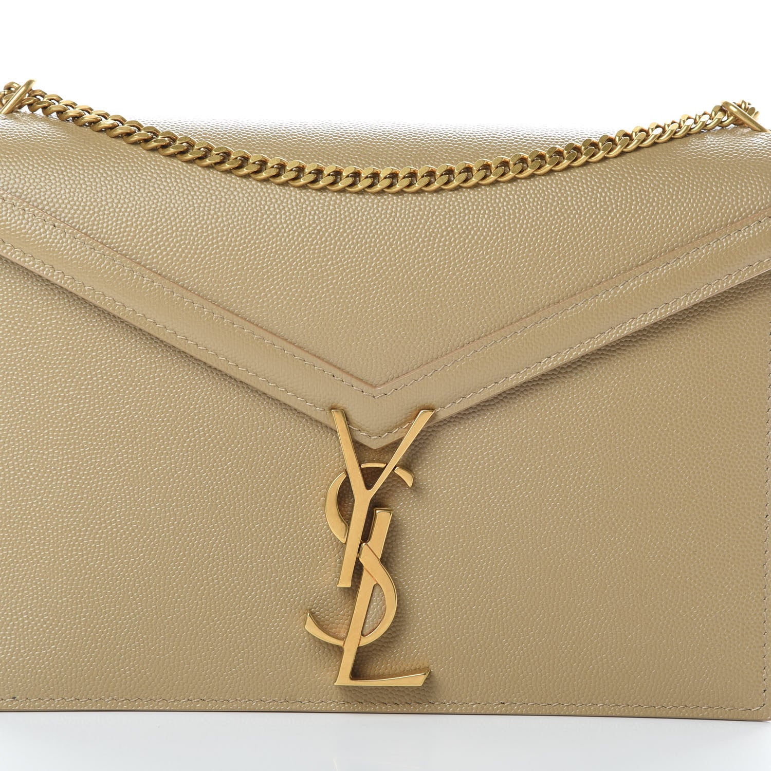 Saint Laurent Grain De Poudre Monogram Cassandra Clasp Bag Latte 8 of 10