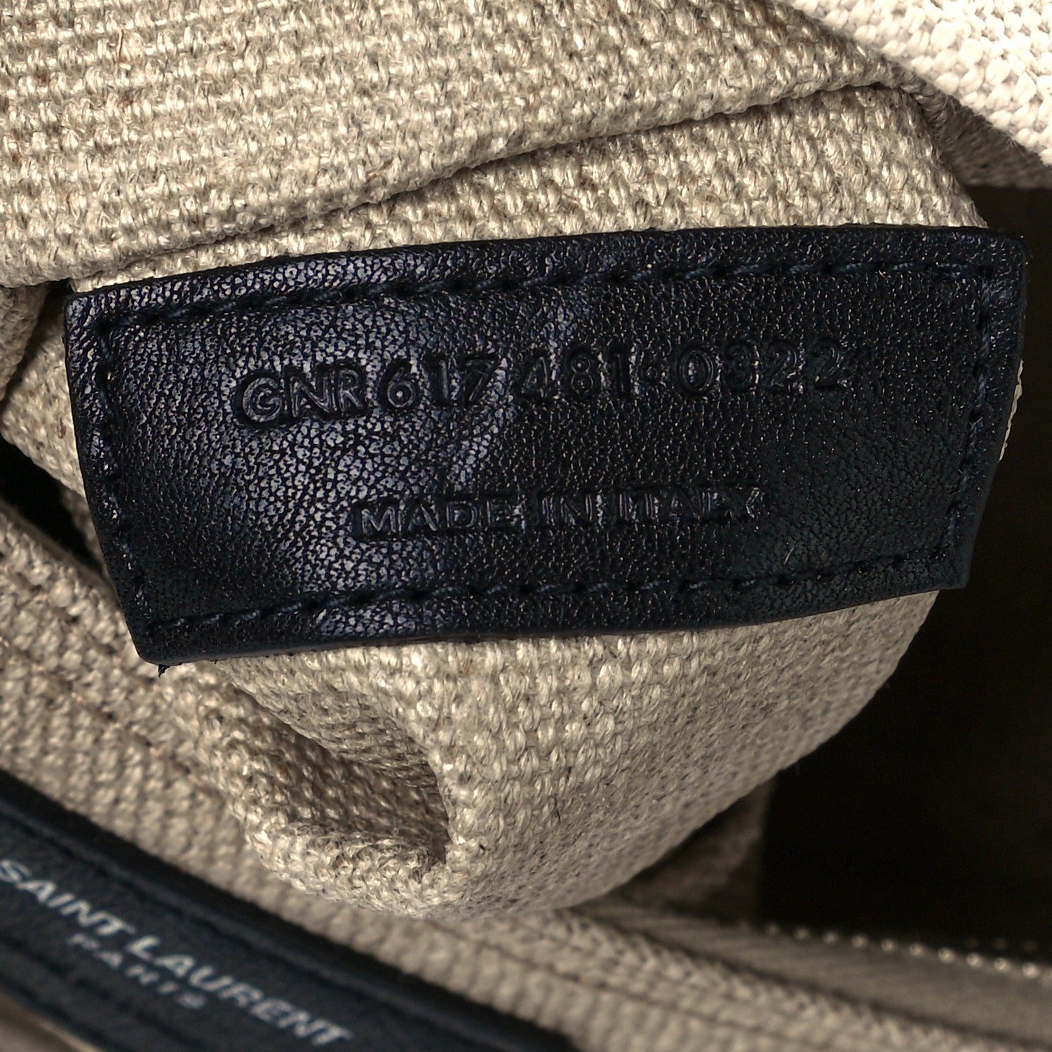 Saint Laurent Linen Calfskin Small Rive Gauche Tote Greggio Natural 7 of 10