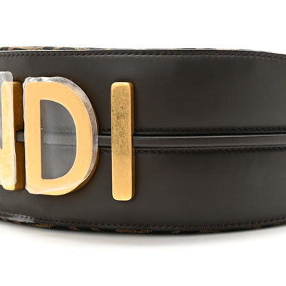 Fendi Fabric Jacquard Vitello Grace FF 1974 Small Fendigraphy Hobo Bag Tobacco Moro Ebano 10 of 10