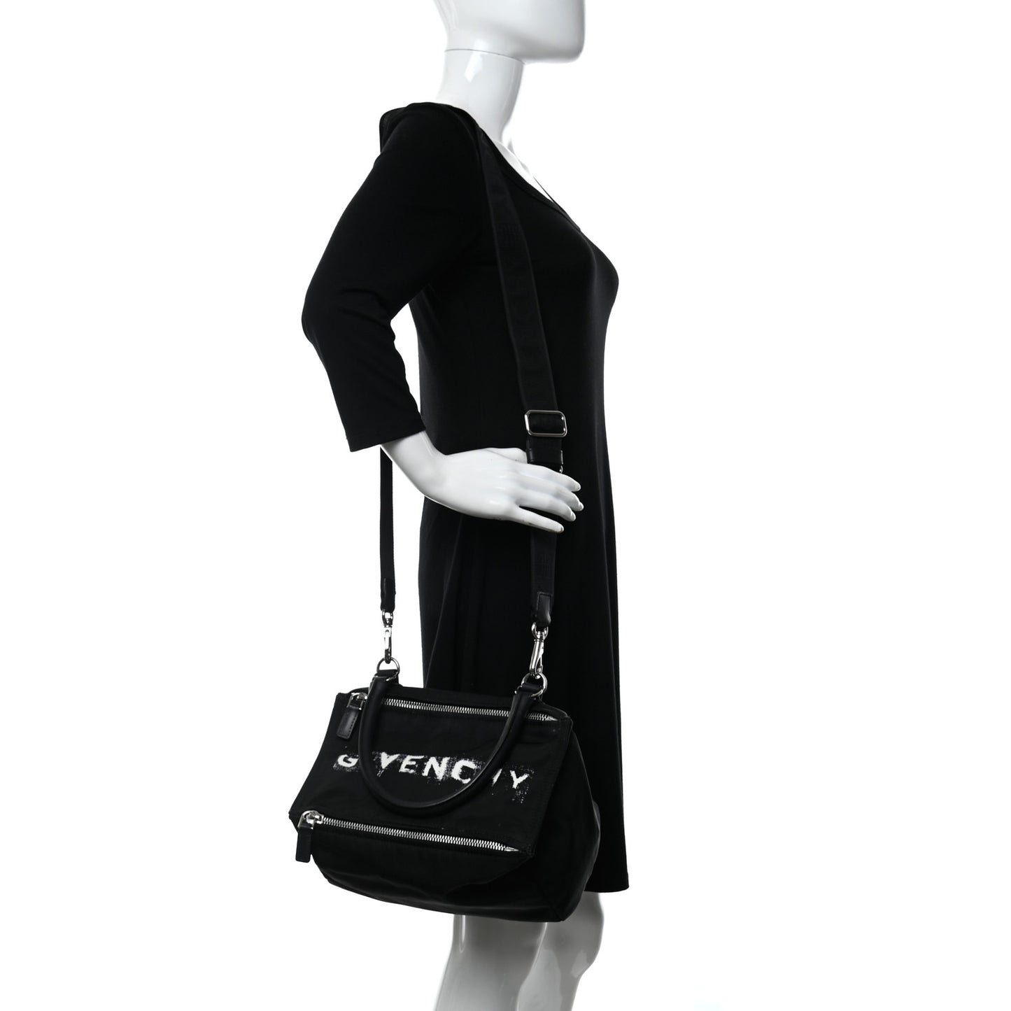 Nylon Logo Small Pandora Black White