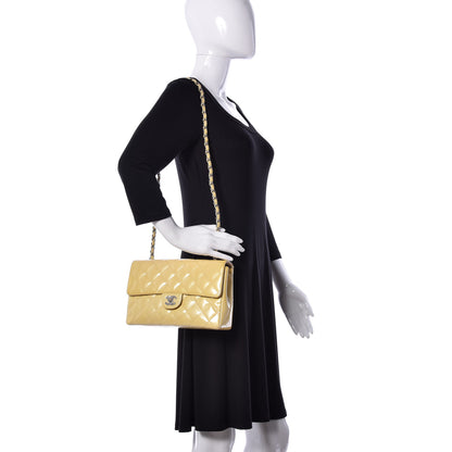Chanel Patent Quilted Medium Single Flap Yellow 2 of 28