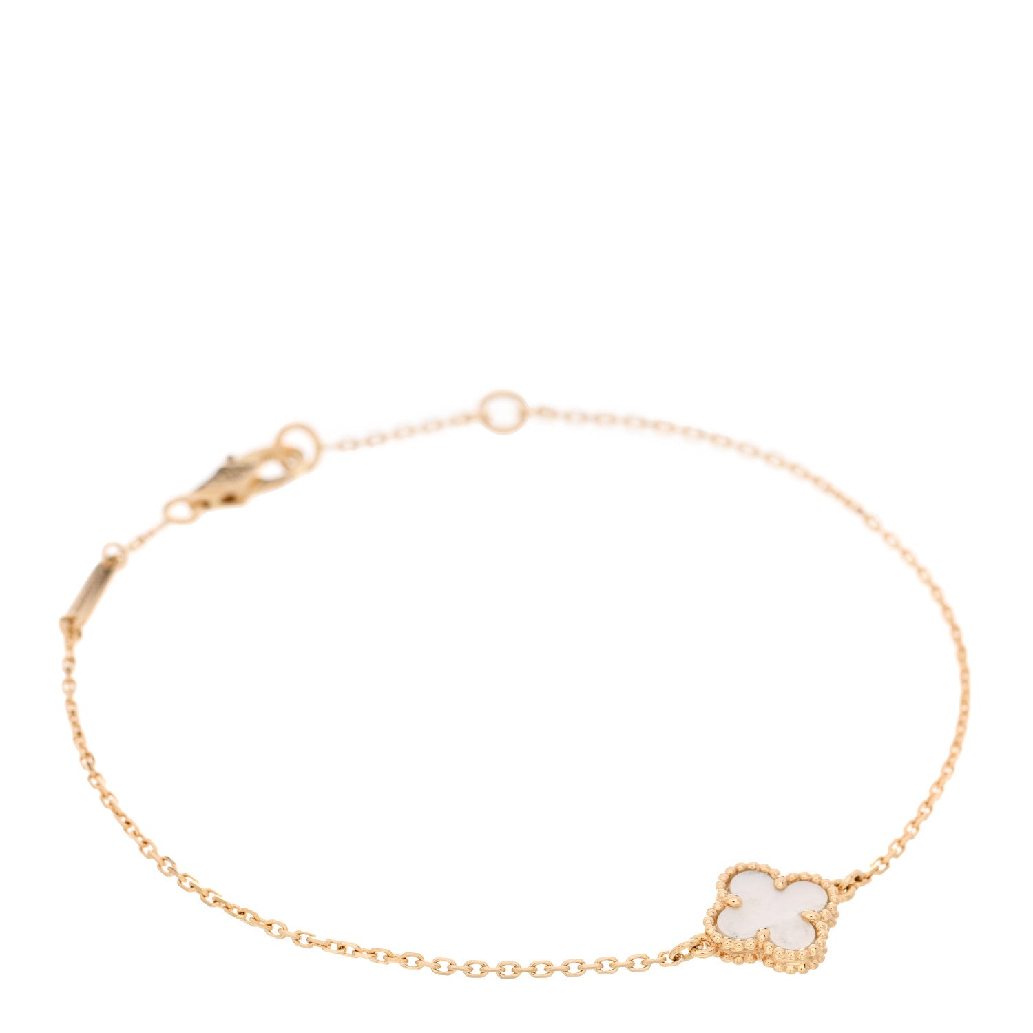 Van Cleef & Arpels 18K Yellow Gold Mother of Pearl Sweet Alhambra Bracelet 1 of 5