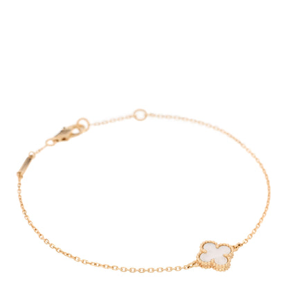 Van Cleef & Arpels 18K Yellow Gold Mother of Pearl Sweet Alhambra Bracelet 1 of 5