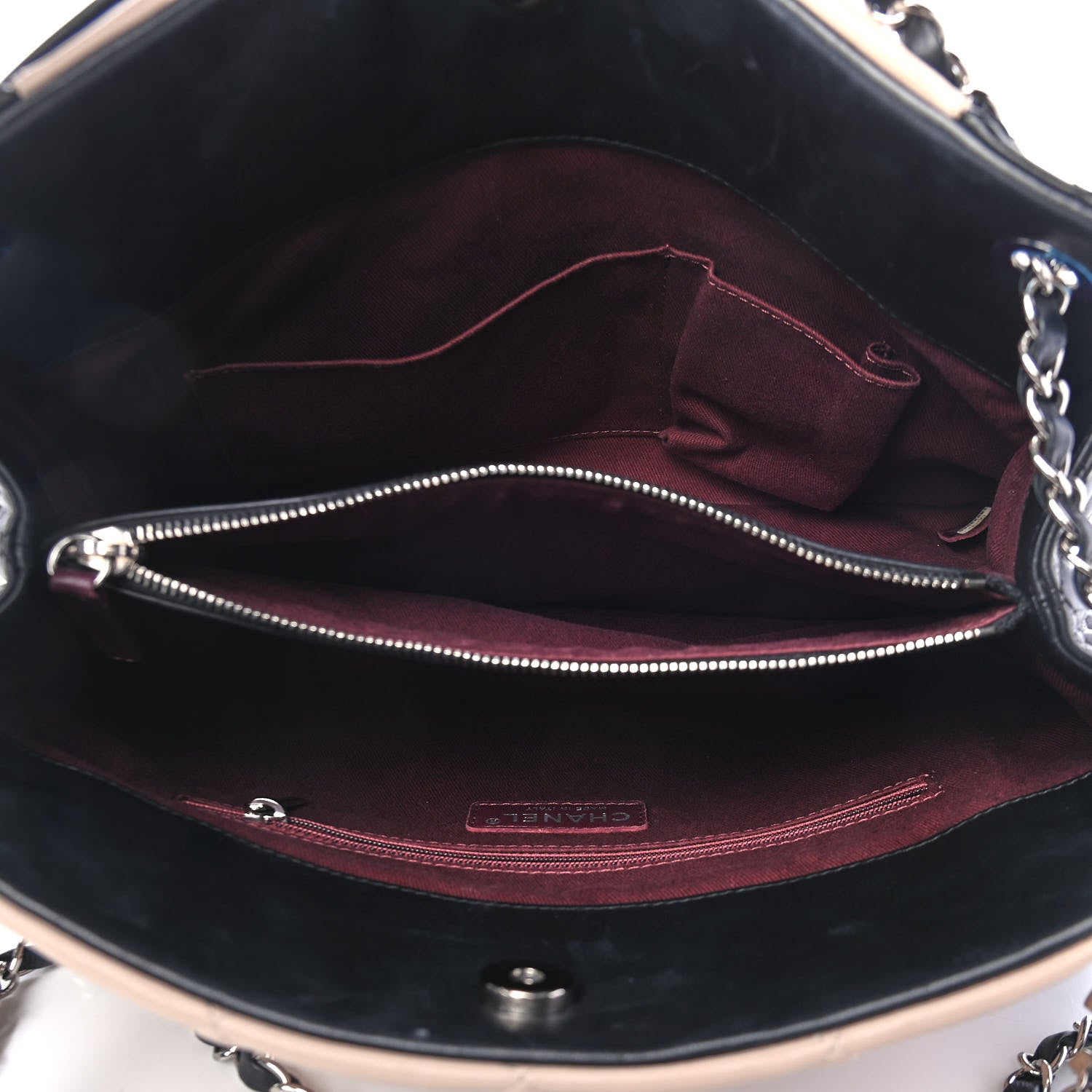 Chanel Lambskin Quilted CC Shopping Tote Black Rose Clair 5 of 11