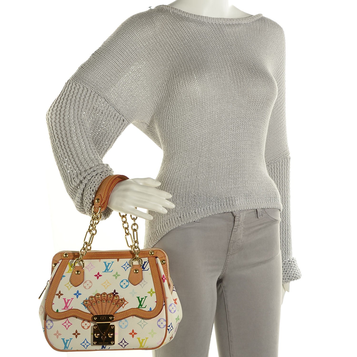Louis Vuitton Monogram Multicolor Gracie MM White 2 of 7