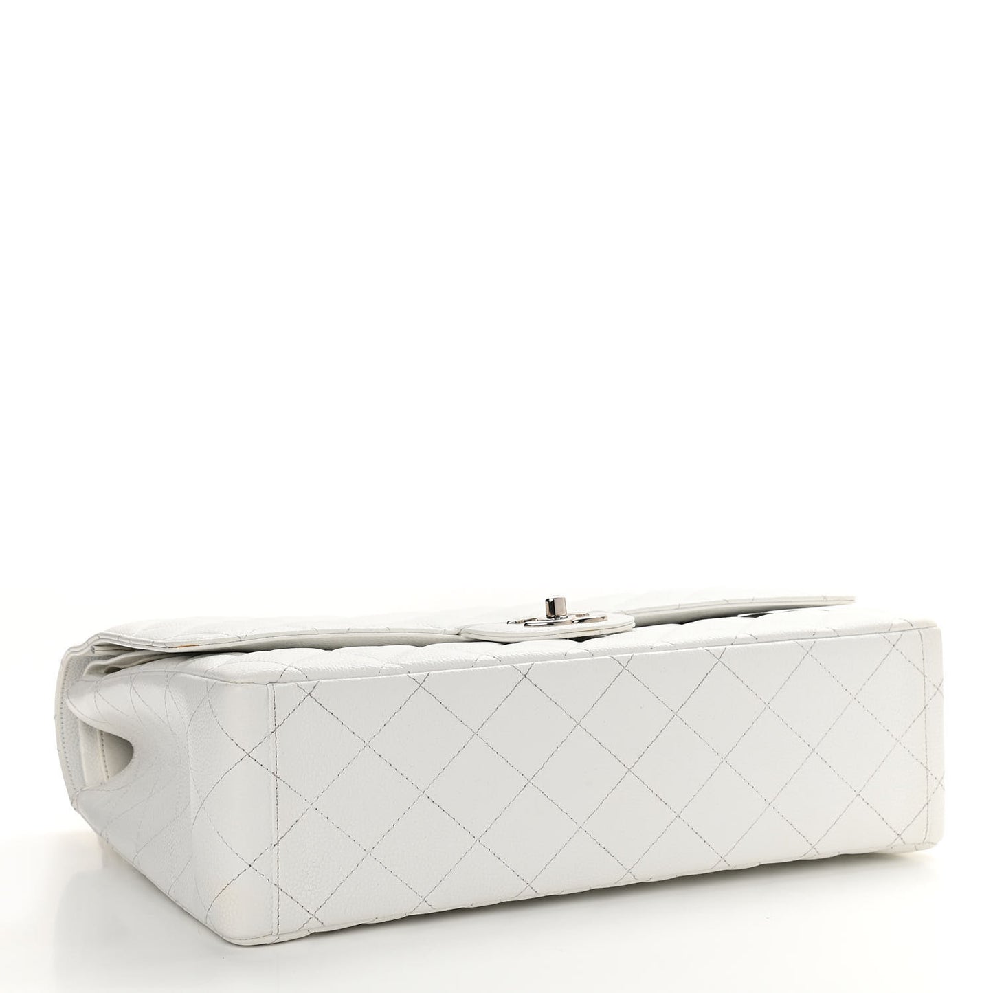 Caviar Quilted Maxi Double Flap White