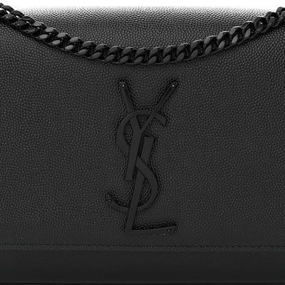 Saint Laurent Grain De Poudre Small Monogram Monochrome Kate Satchel Black 8 of 10
