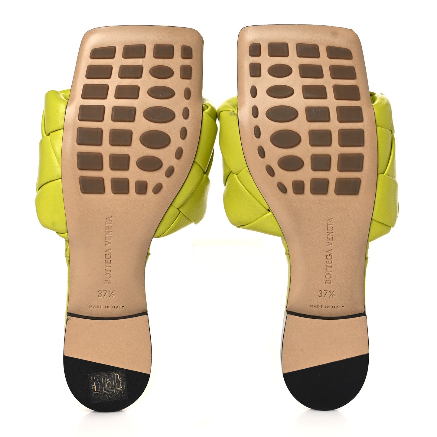 Nappa Maxi Intrecciato Lido Flat Sandals 37.5 Kiwi