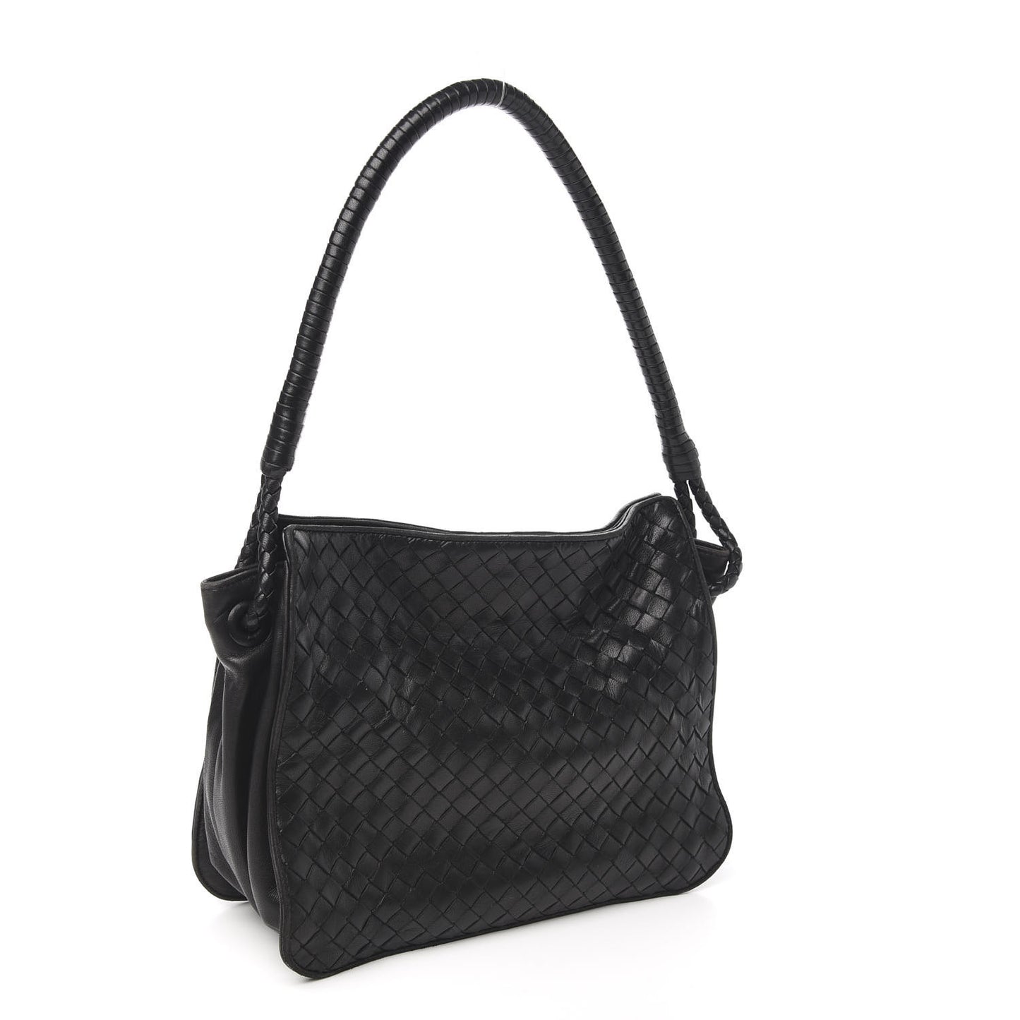 Nappa Intrecciato Shoulder Bag Black