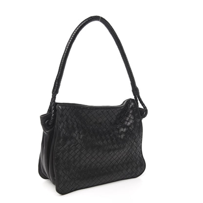 Bottega Veneta Nappa Intrecciato Shoulder Bag Black 3 of 11