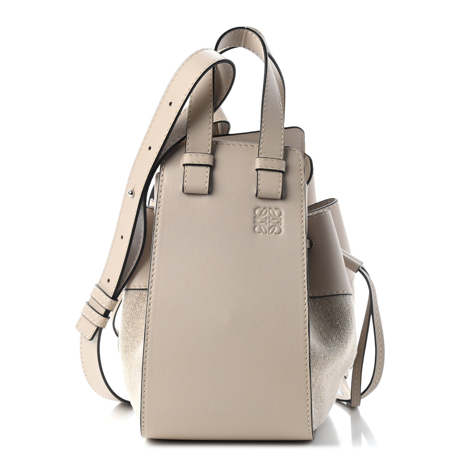 Loewe Calfskin Canvas Mini Hammock Shoulder Bag Natural Light Oat 1 of 6