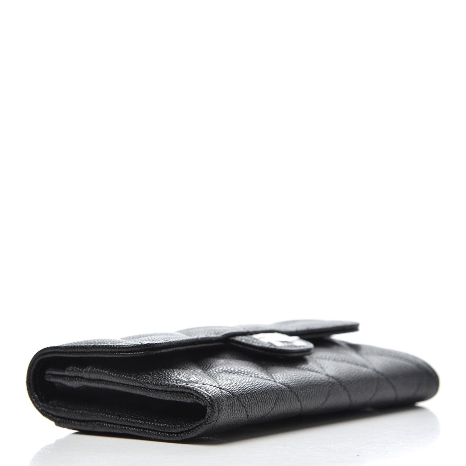 Chanel Caviar Quilted Medium Gusset Flap Wallet Black 4 of 9