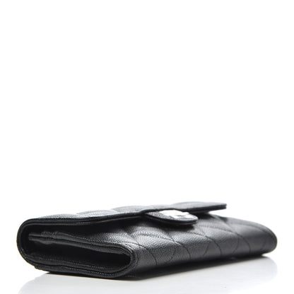 Chanel Caviar Quilted Medium Gusset Flap Wallet Black 4 of 9