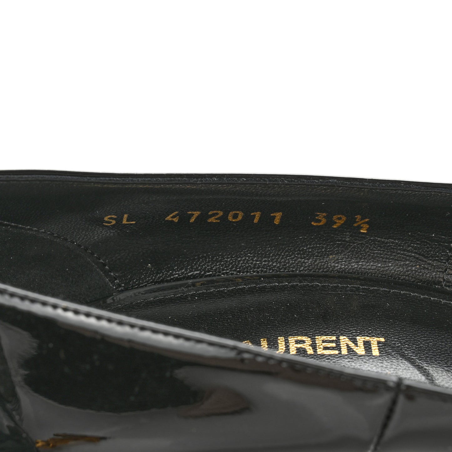 Patent Calfskin Opyum Pumps 39.5 Black Gold