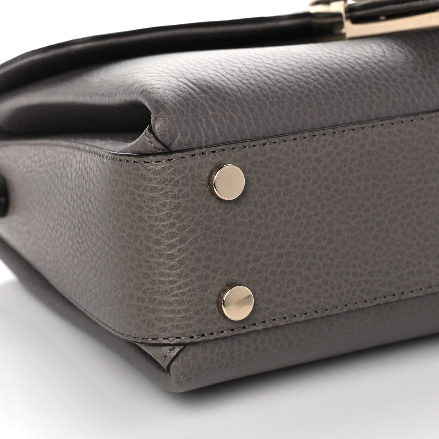 Dollar Calfskin Interlocking G Top Handle Shoulder Bag Loess