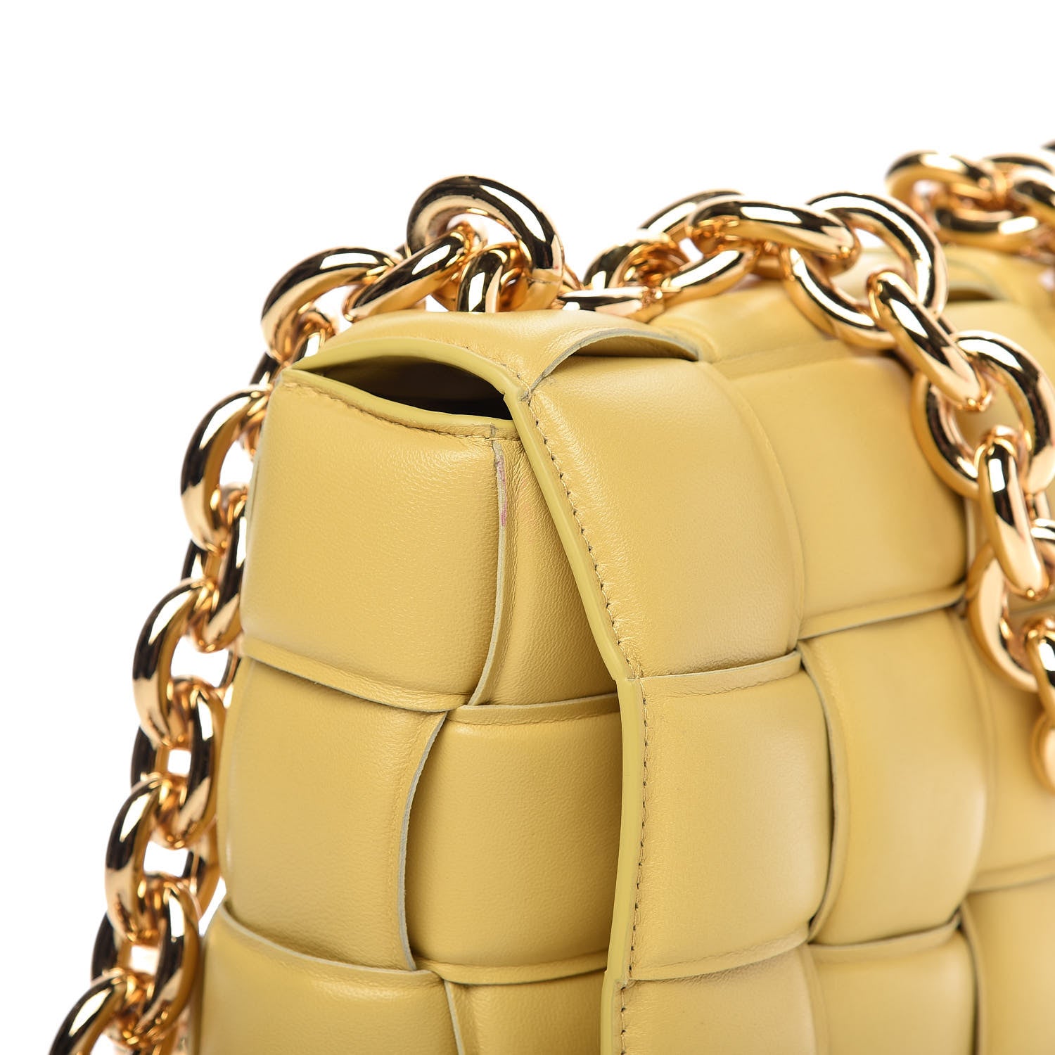 Bottega Veneta Lambskin Maxi Intreccio Padded Chain Cassette Crossbody Bag Corn 11 of 11