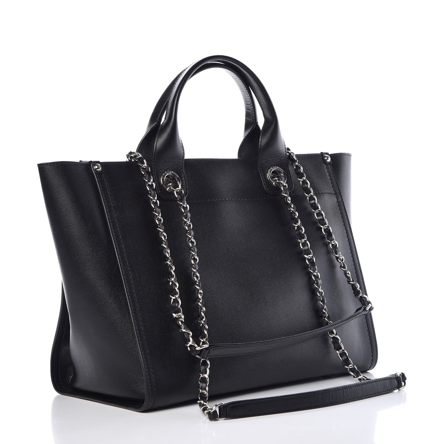 Chanel Caviar Small Studded Deauville Tote Black 4 of 10