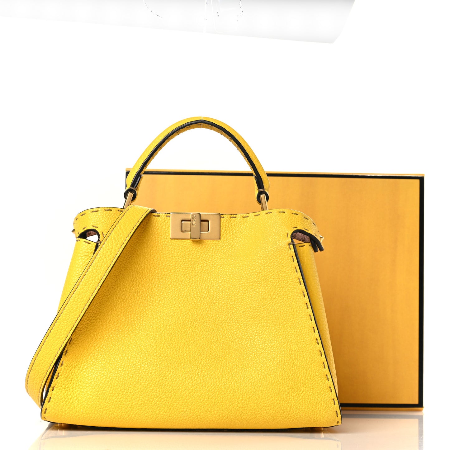 Cuoio Romano Selleria Chamois Medium Peekaboo Iconic Essentially Satchel Limone Cipria White