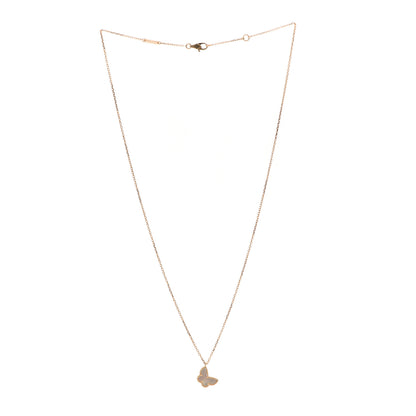 Van Cleef & Arpels 18K Yellow Gold Mother of Pearl Sweet Alhambra Butterfly Pendant Necklace 3 of 6