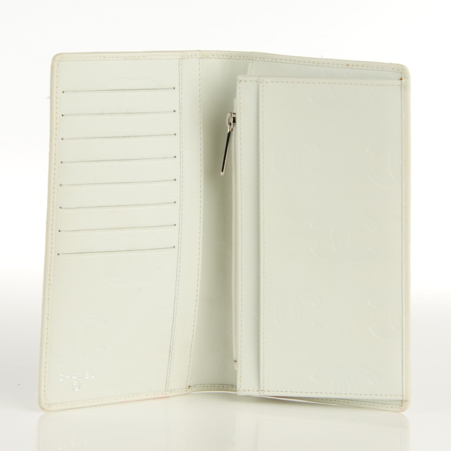 Chanel Calfskin Python Quilted Cambon Yen Wallet White 2 of 8