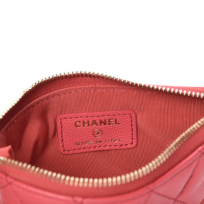 Chanel Caviar Quilted Small Cosmetic Case Dark Pink 6 of 8