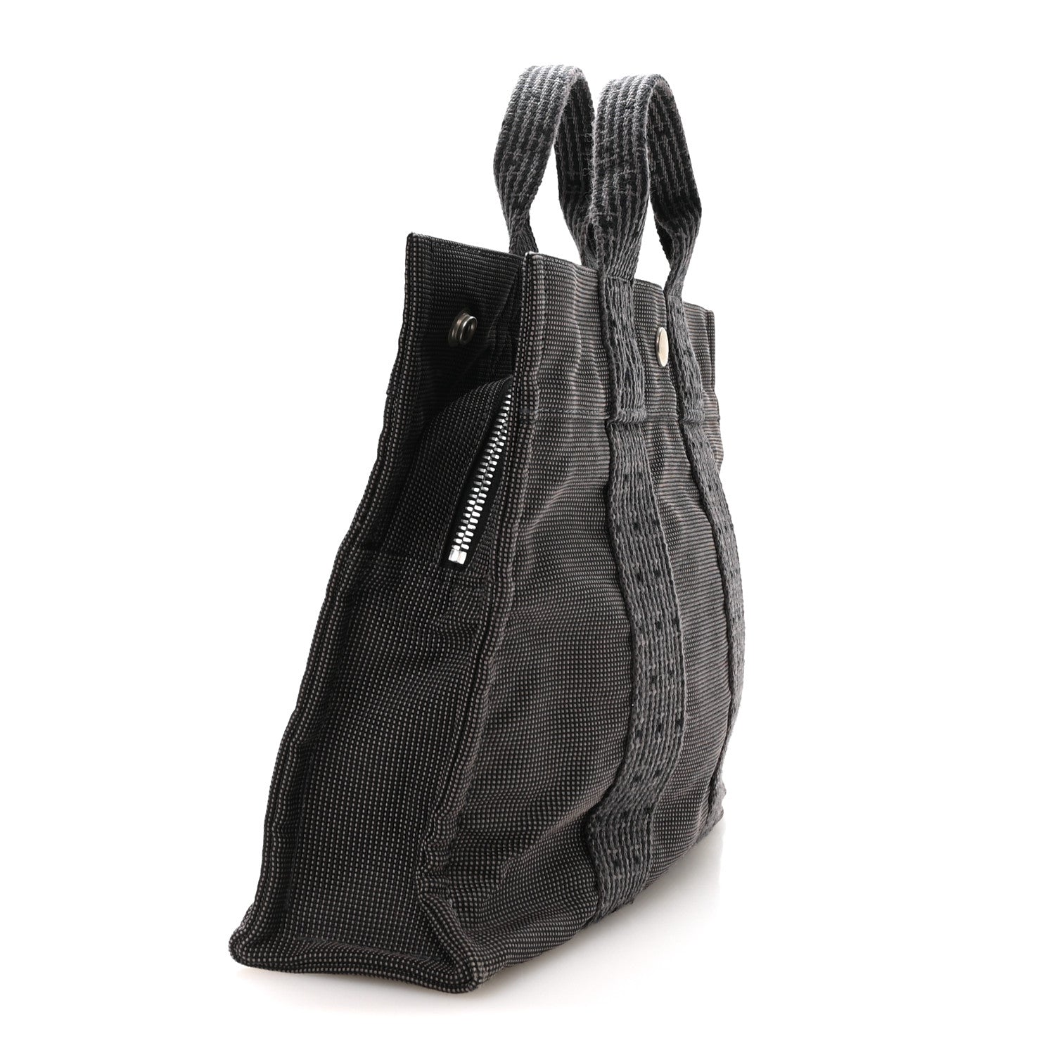 Hermes Canvas Herline PM Tote Grey 3 of 11