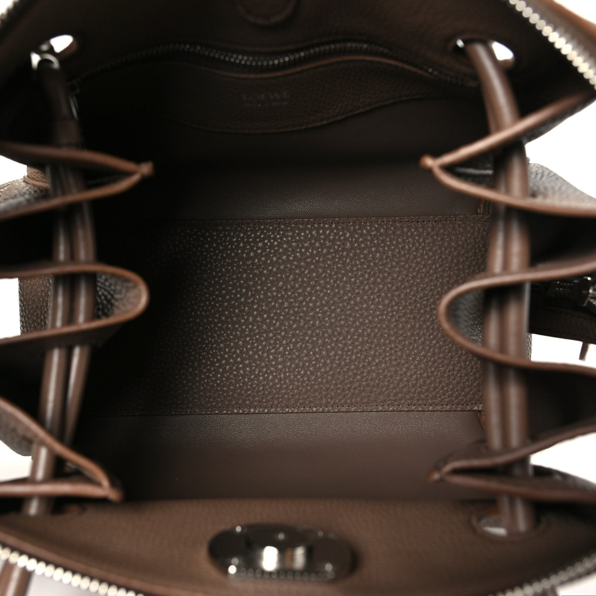 Loewe Grained Calfskin Small Madrid Bag  Taupe 5 of 9