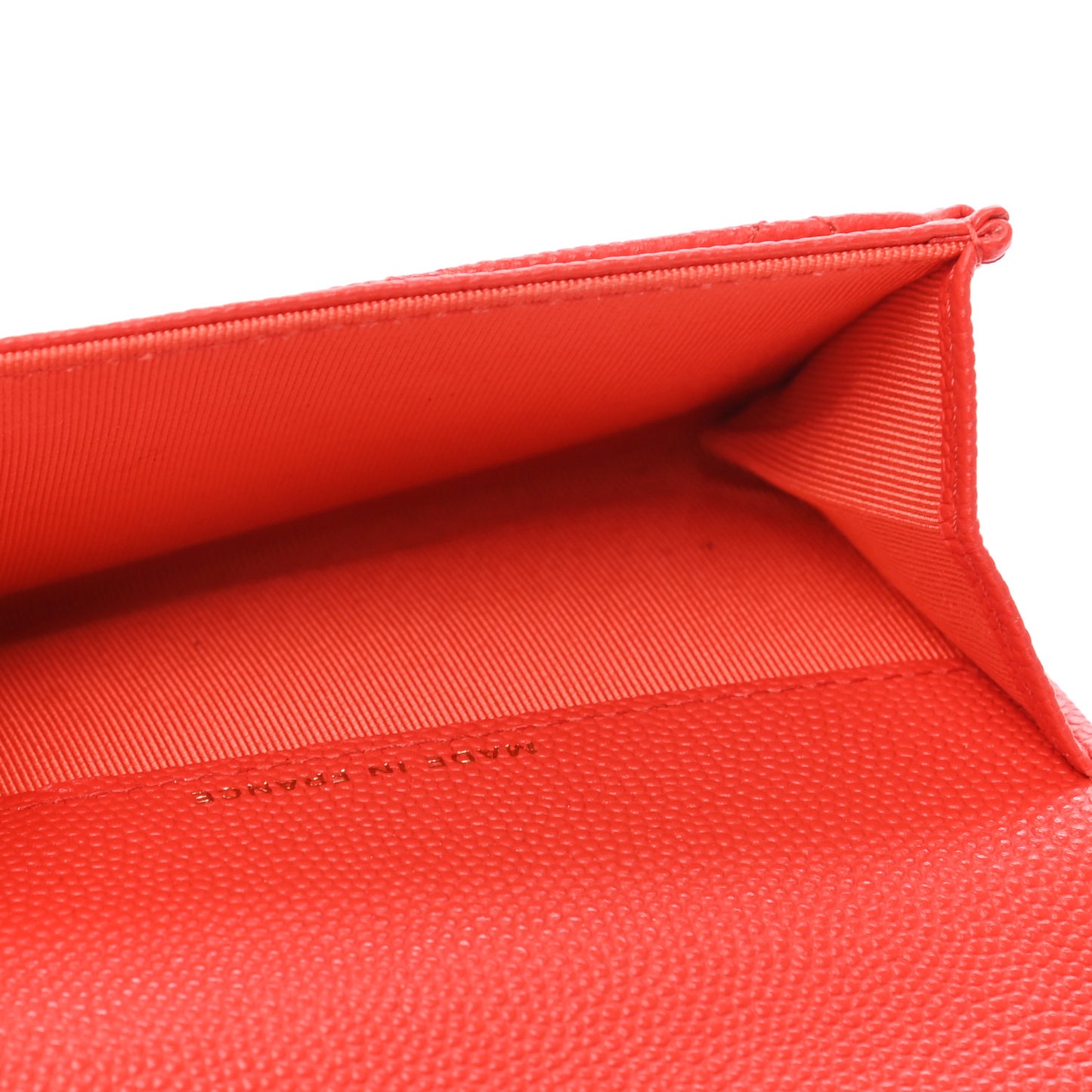 Caviar Quilted Flap Card Holder Wallet Red