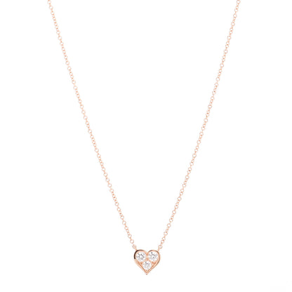 Tiffany 18K Rose Gold Diamond Heart Pendant Necklace 1 of 5