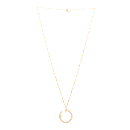 Cartier 18K Pink Gold Diamond Juste Un Clou Paved Pendant Necklace 3 of 6
