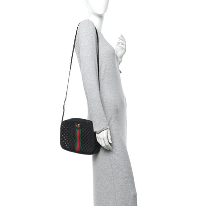 Gucci Calfskin Web Trapuntata Small GG Shoulder Bag Black 2 of 10