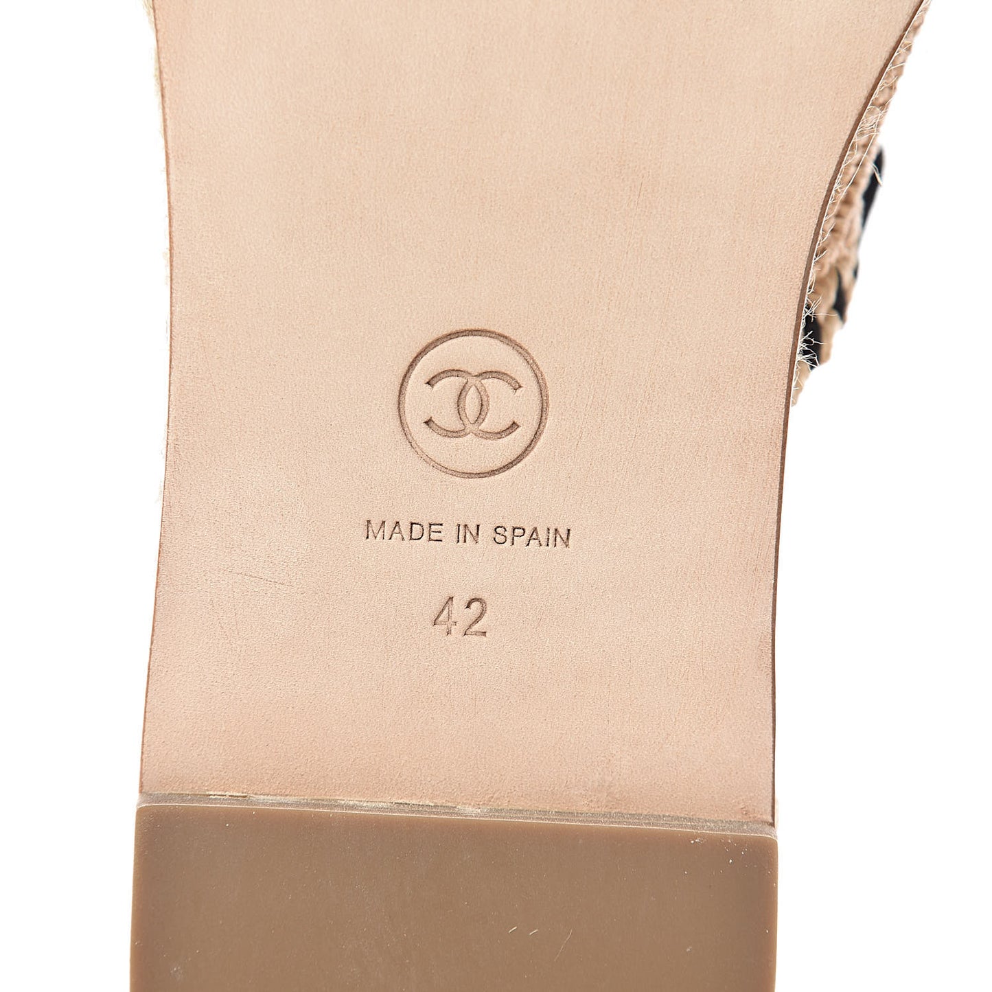 Suede Grosgrain CC Espadrille Mules 42 Black