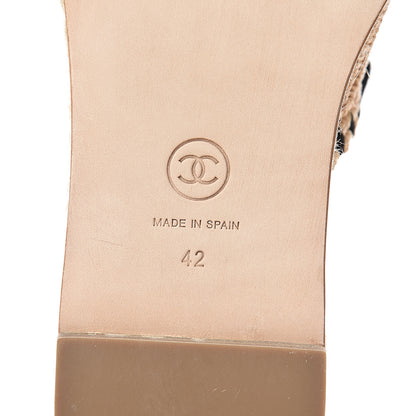 Chanel Suede Grosgrain CC Espadrille Mules 42 Black 9 of 12
